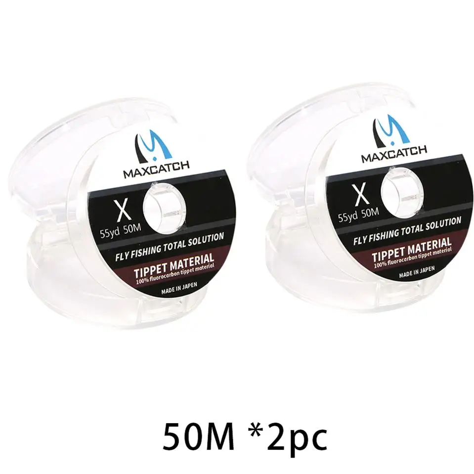 Maximumcatc чистого Фторуглерода палантин леска 4-12LB Тесты углеродного волокна лидер Fly Line быстро опускается на дно 25/50 м - Цвет: 2pc 50M