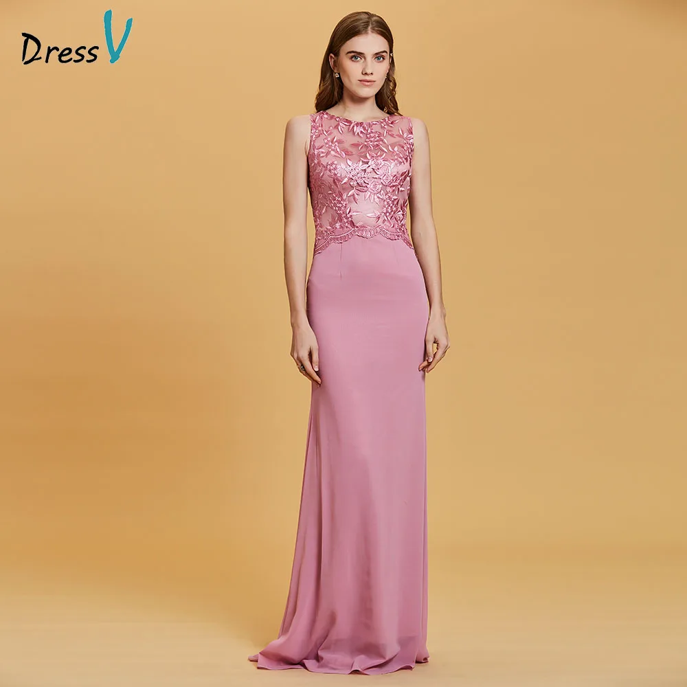 Peach Dressv длинное вечернее платье без рукавов, Недорогое Платье с v-образным вырезом для свадебной вечеринки, торжественное платье трапециевидной формы, женское элегантное вечернее платье es Dressv - Цвет: Peach