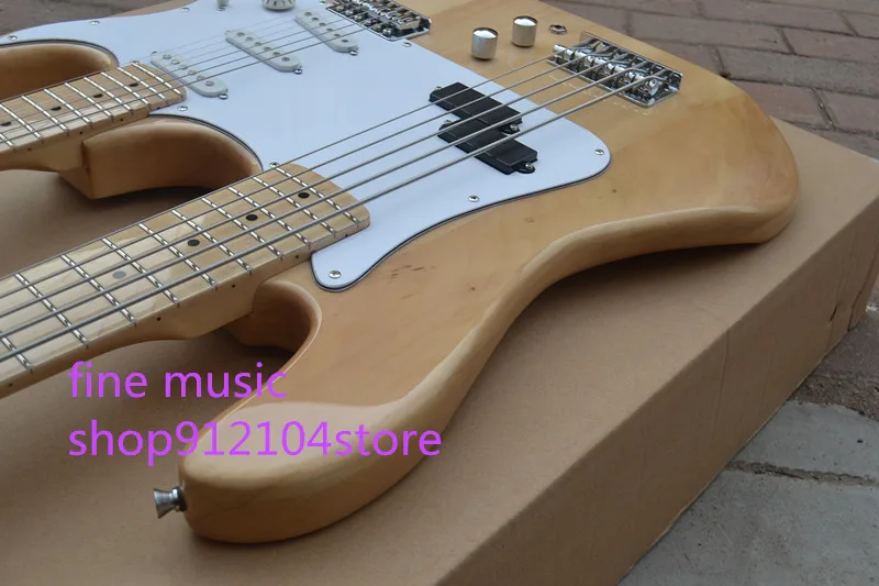 New Big John Double Neck 5 струн электрический бас с 6 струнами гитара корпусом из липы