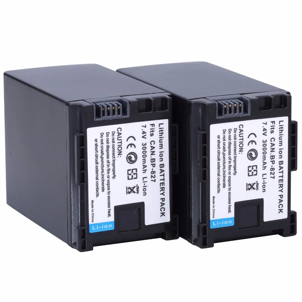 Probty 2 шт. BP 827 Батарея + автомобиля Зарядное устройство переходник для Canon HF10 HF11 HF100