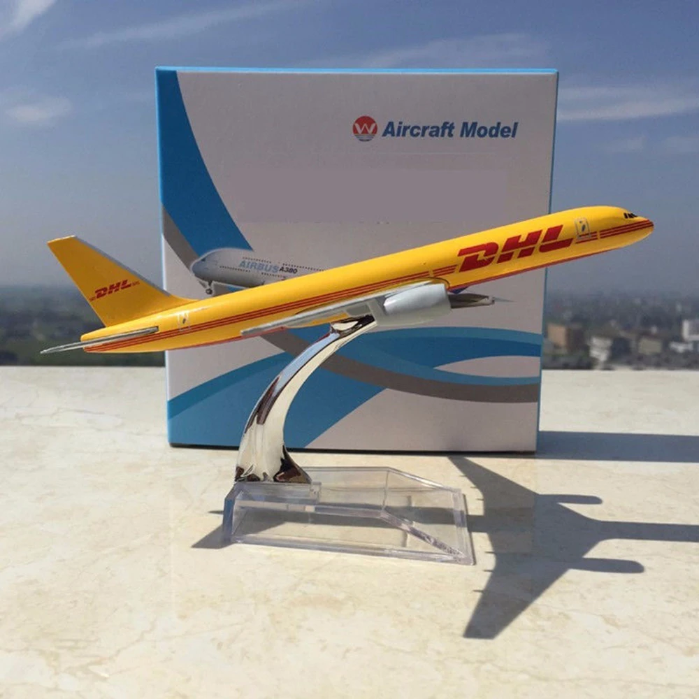 Детские игрушки 1:400 Boeing 757-200 B757 DHL экспресс- самолет 1/400 желтый самолет отлитая модель самолета игрушки для детей подарок