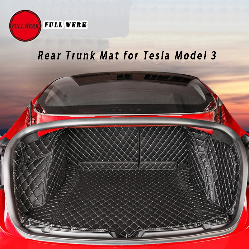 

Кожаный коврик для багажника Tesla Model 3, аксессуары для интерьера автомобиля