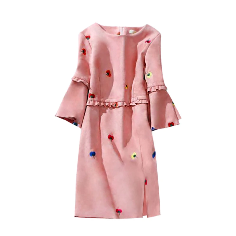 Новинка 2017 женское платье из искусственной замши весенне-летнее винтажное с