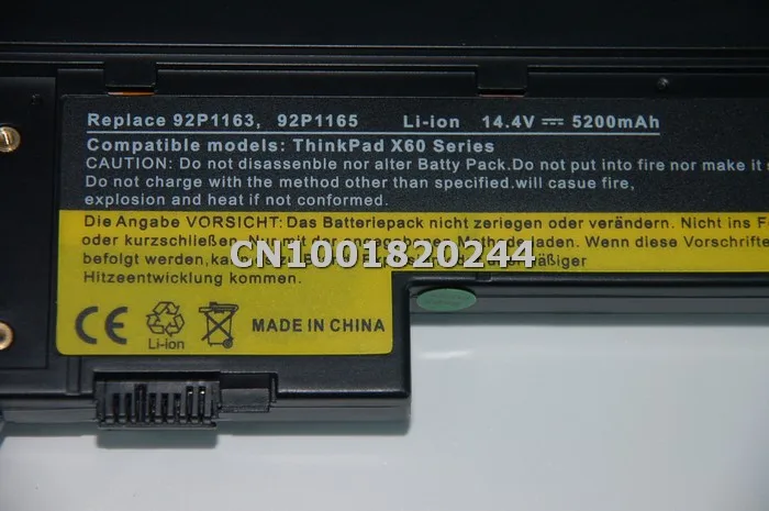 Apexway [Специальная цена] Новый 8 ячеек Аккумулятор для ноутбука IBM X60 X61 серии THINKPAD X60S