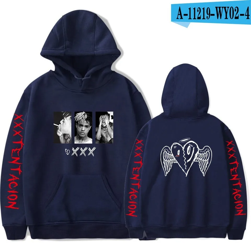 A-11219-WY02-4BLUE Xxxtentacion толстовки для мужчин Толстовка рэпер Xxxtentacion RIP Revenge хип-хоп толстовки с капюшоном для женщин и девочек Мужской пуловер с капюшоном - Цвет: A-11219-WY02-4BLUE