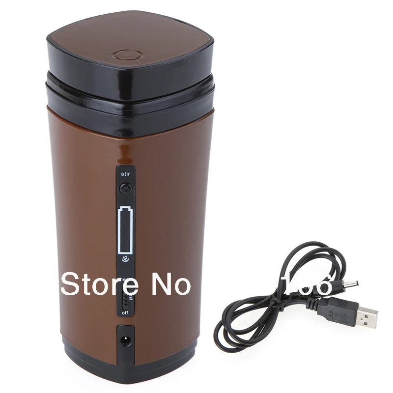 Free Shipping Rechargeable USB Powered Coffee Tea Cup Mug Warmer Automatic Stirring Brown | Дом и сад
