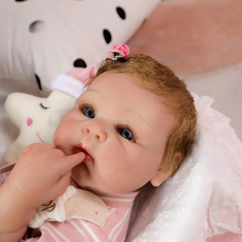 55 см Силиконовые Reborn куклы Baby живой реалистичный Boneca Bebe реалистичные Спящая