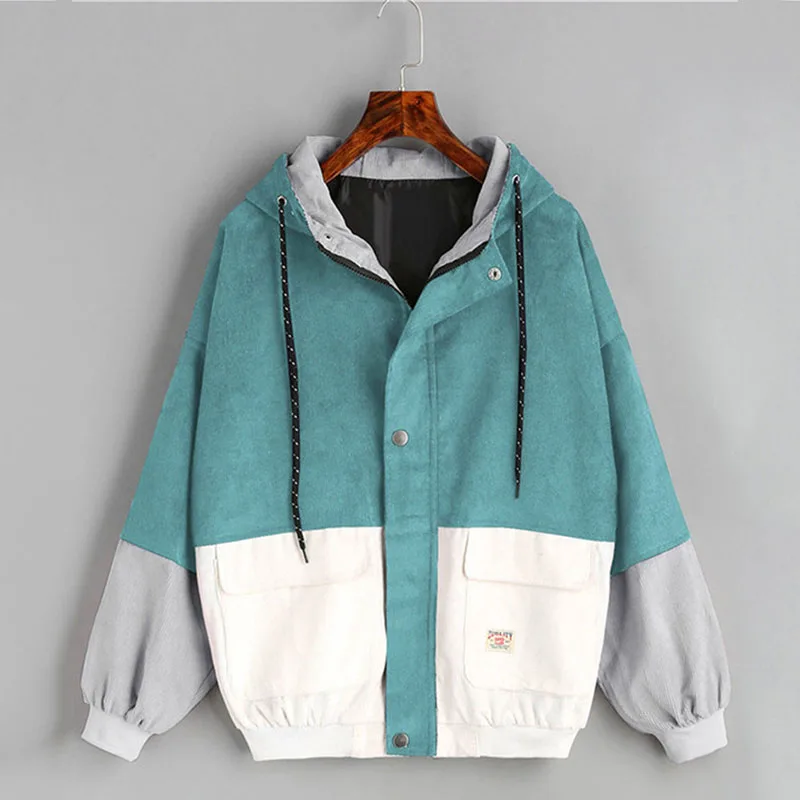 2018 женская теплая куртка на осень и зиму кардиган с капюшоном вельветовое пальто