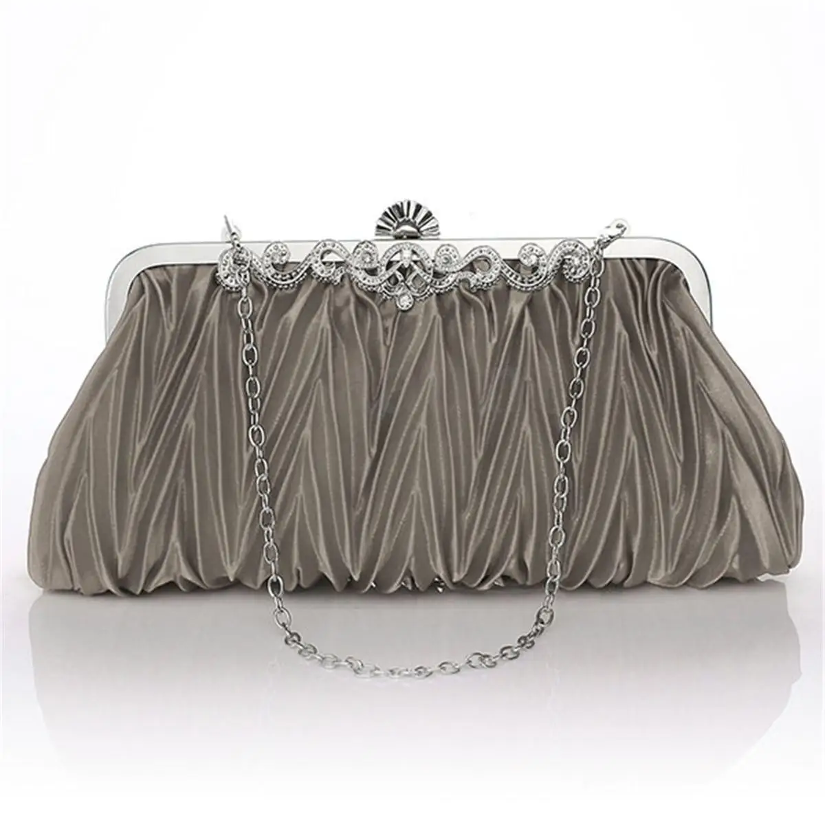 Элегантный женский атласный клатч с кристаллами Кошелек вечерние ринки свадьбы