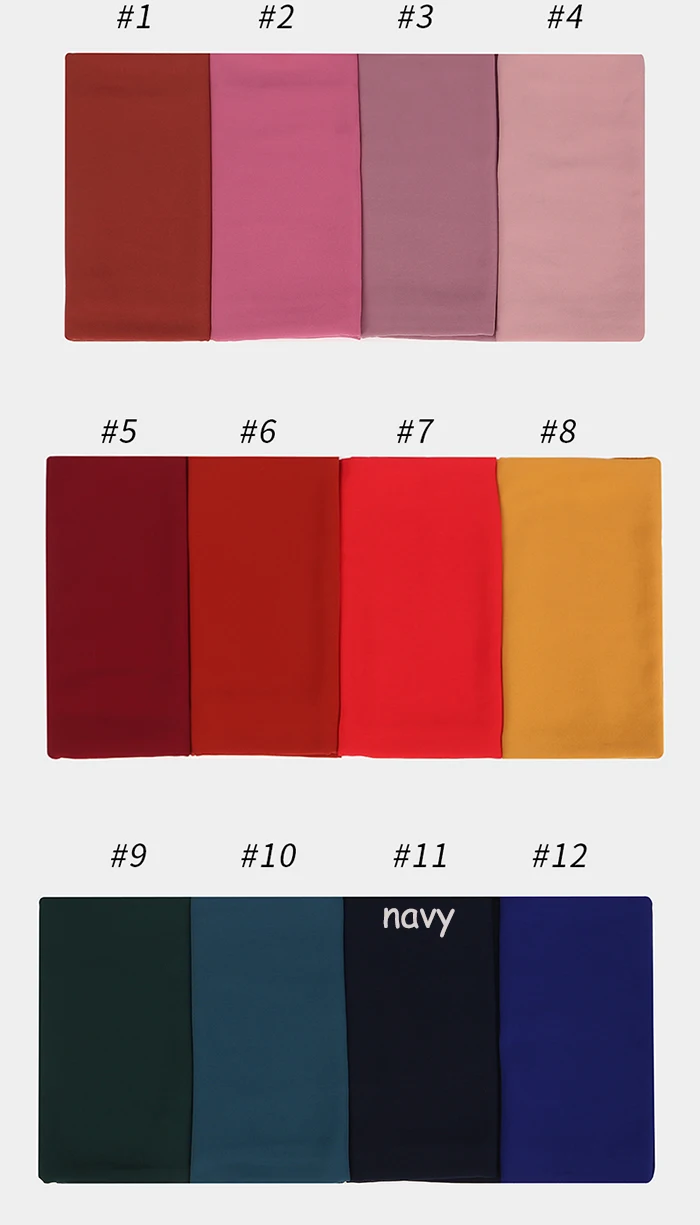 

50pcs Hot Sale Bubble Chiffon Scarf Shawls Big Size 180*85cm Two Face Plain Solider Colors Hijab muslim scarves/scarf 22 colors