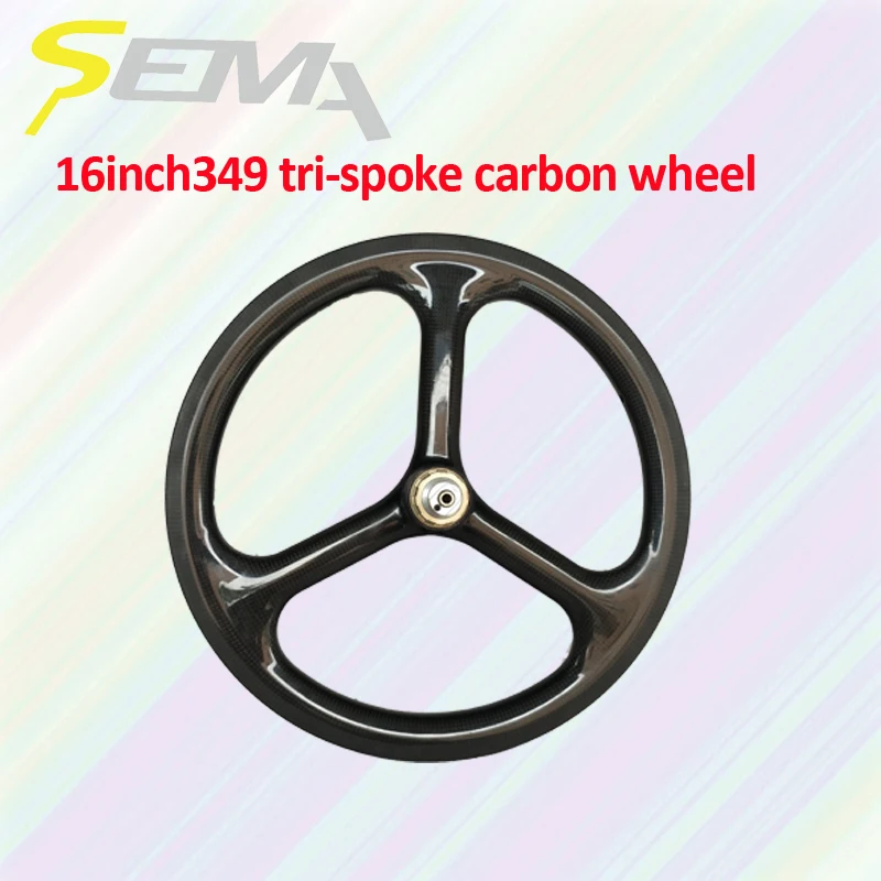 SEMA T700 16 дюймов 3 spoke углеродное колесо трехспицевое переднее для brompton K/UD/12 K лучшее