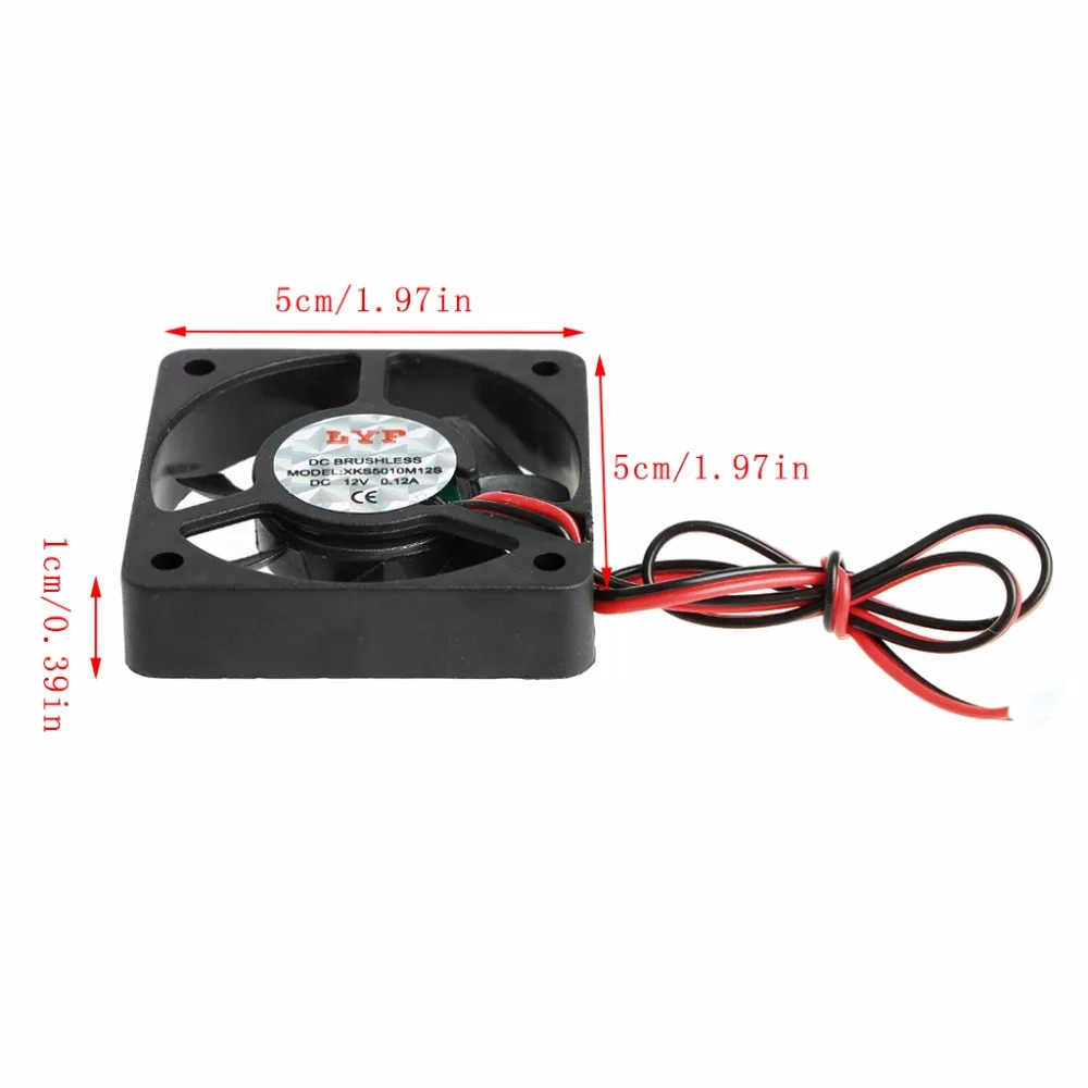 2018 Новый 50x50x10 мм DC 12 В 0.12A 2 Pin PC компьютер Процессор Системы бесщеточный