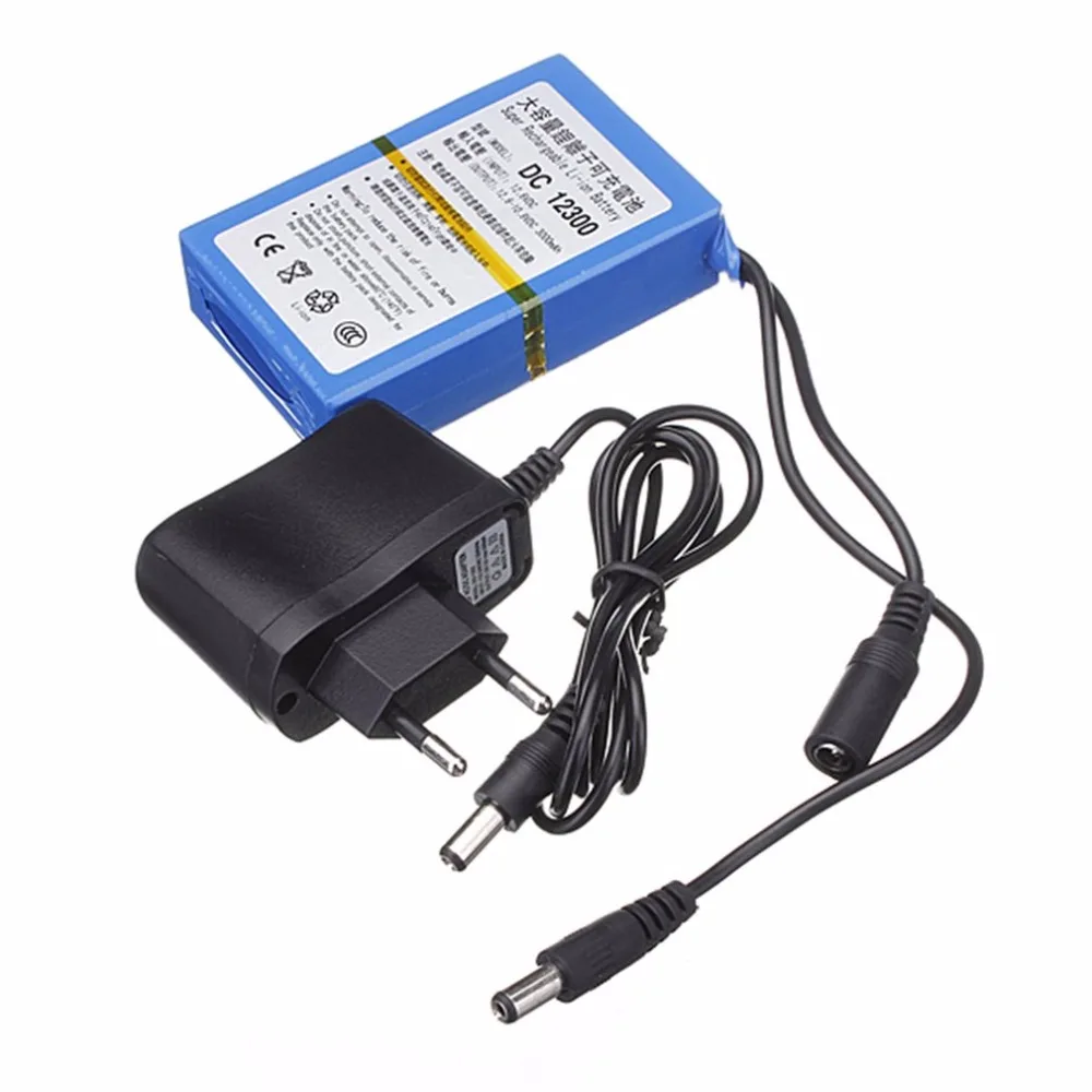 12V 3000mAh большой Ёмкость Перезаряжаемые литий-ионный аккумулятор для хранения Батарея подходит для контроля уровня сахара в крови с светодиодный светильник резервного копирования Мощность US/EU