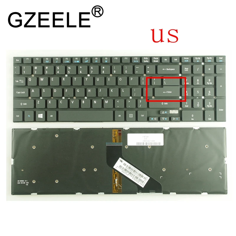 GZEELE США подсветкой Клавиатура для ноутбука ACER 5830 5830T 5755G V3-571G V3-572G 5830TG 5755 E1-522 E1-532 E1-532G E1-532P с подсветкой на английском языке