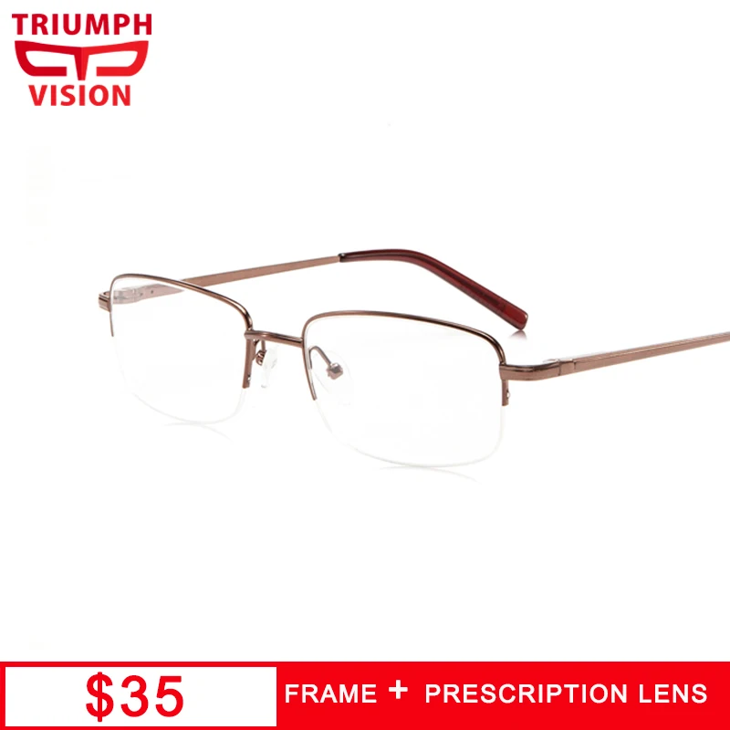 TRIUMPH VISION легкие тонкие полуоправы из нержавеющей стали очки с защитой от синего