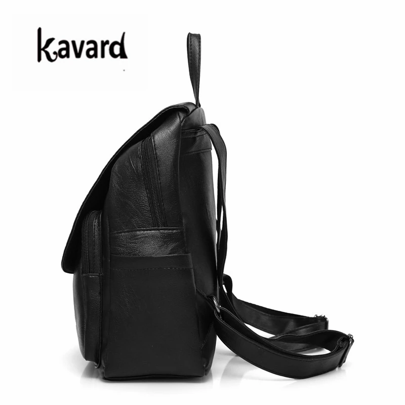 Kavard рюкзак Для женщин Сплошной Школьные ранцы Мода Большой backbag Кожа PU Рюкзак
