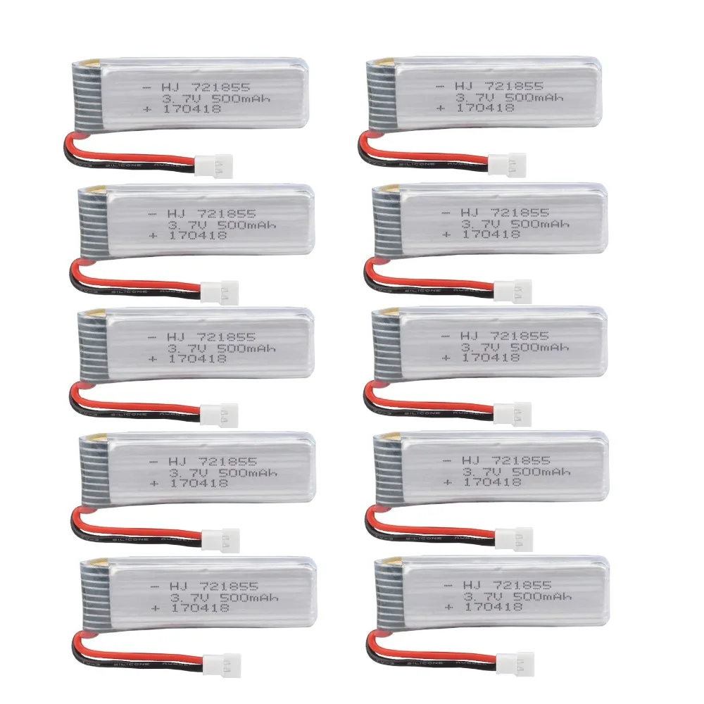10 шт./лот Lipo батарея 3 7 v 500mAh для E50 JJRC H37 ELFIE Дрон RC вертолет V LiPO запасные части|lipo
