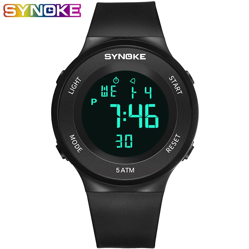 SYNOKE Waterproof Men Sports Watches Top Luxury Brand Fashion Military Digital Watch LED Black Fashion Electronic Clock Men