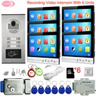 9-дюймовый видеодомофон с функцией записи видеозвонков, от 2 до 6, видеозвонки в квартире с монитором для безопасности дверей, видеозвонок с замком