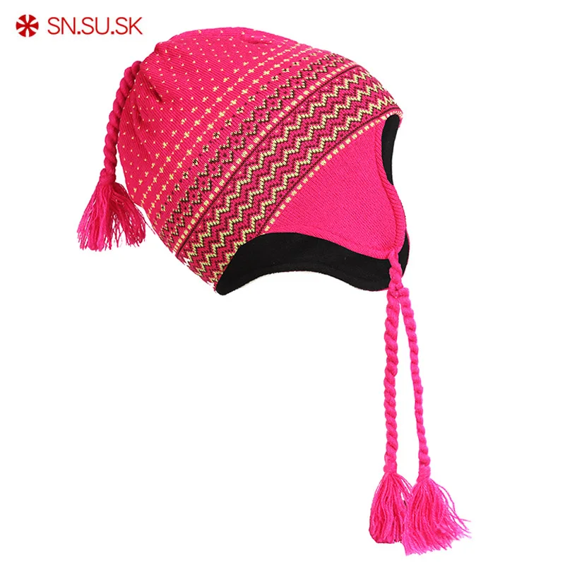 Зимняя теплая шапка для девочек SN.SU.SK лыжная катания на сноуборде катании коньках