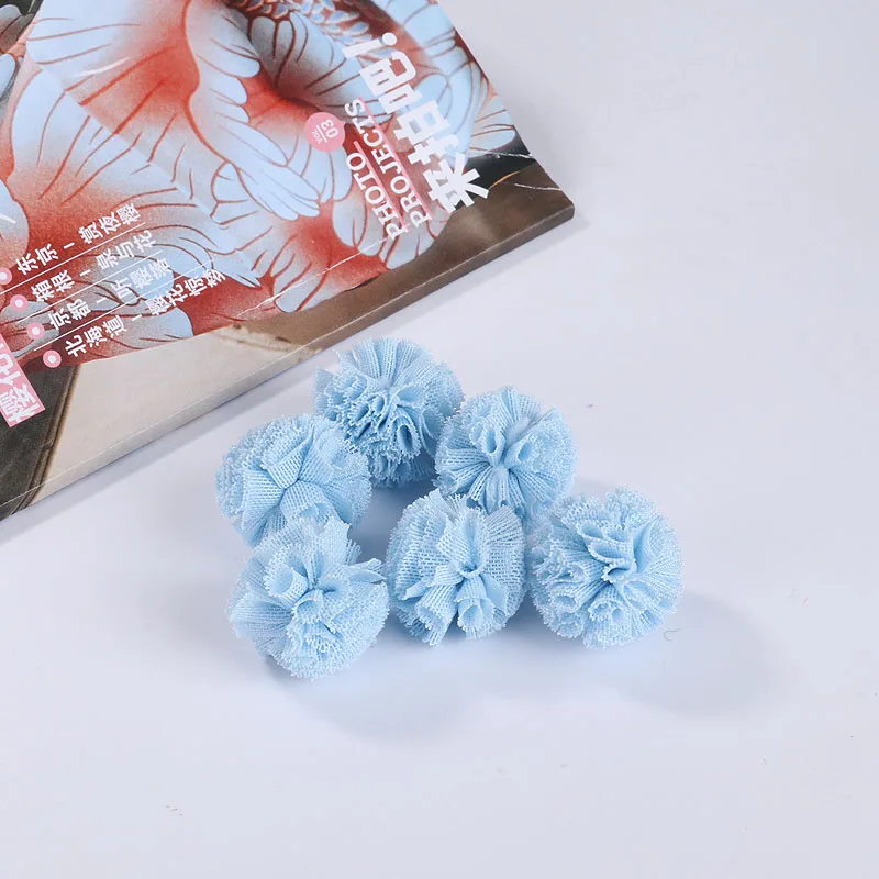 004 Sky Blue 24 шт./лот 25 мм кружева Марля Эластичный цветок мяч DIY ручной работы плюшевый помпон подвеска-сетка для волос на голову свадебное платье аксессуары для шитья - Цвет: 004 Sky Blue