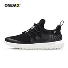 Кроссовки спортивные Onemix, дышащие, сетчатые, черного цвета