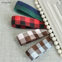 kewgarden plaid ribbons 1 1 5 25mm 40mm handmade tape diy bow brooch accessories packing grid riband 10 yards