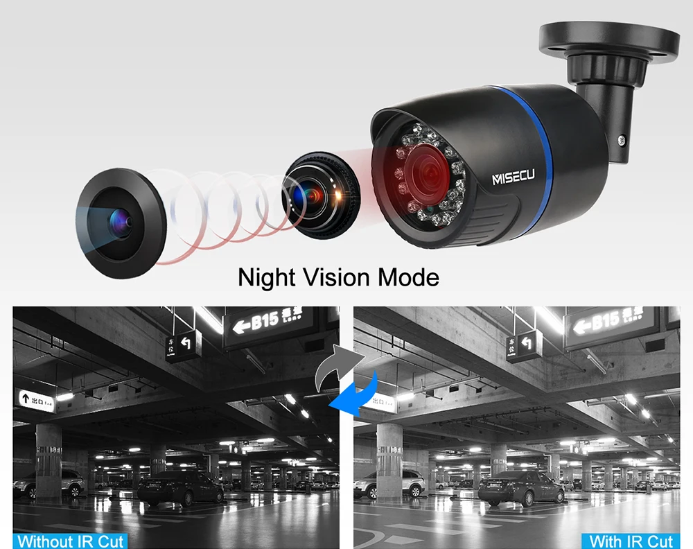 MISECU AHD камера 720P 1MP чип пуля водонепроницаемый ночного видения ИК фильтр 1/" ABS корпус CCTV serveillance дом