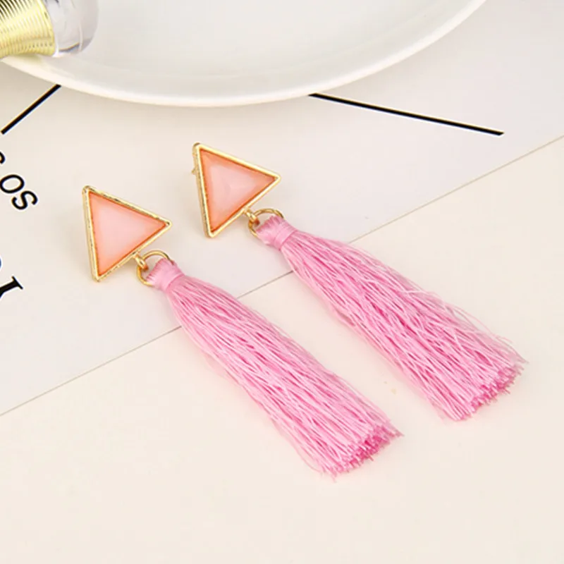 3 цвета черное волокно длинные модные серьги кисточки ювелирные изделия 2018