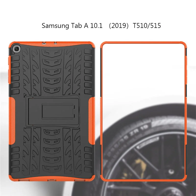 Чехол, противоударный корпус, жесткий резиновый чехол для samsung Galaxy Tab A 10,1 SM-T515/T510, чехол-подставка, чехол T510+ пленка