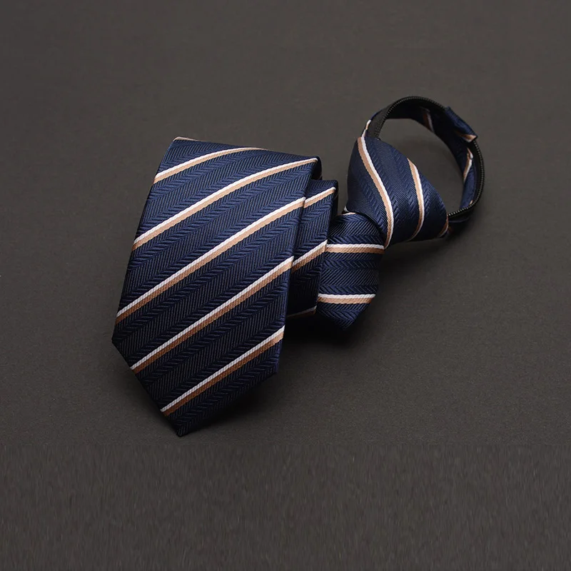 Мужской галстук на молнии модный в полоску для свадьбы делового повседневного