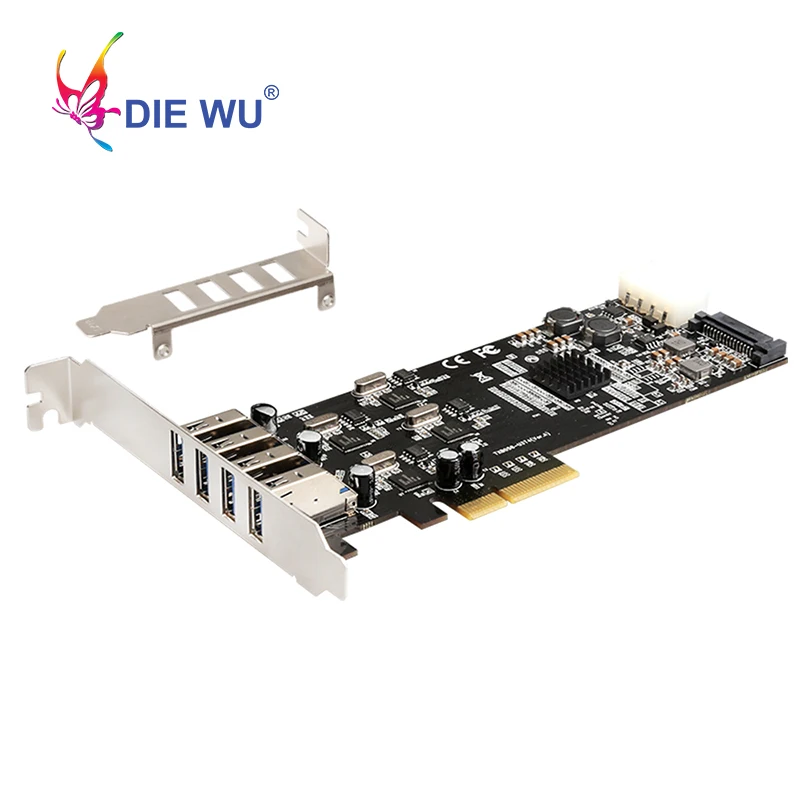DIEWU 20G PCI Express 4 канала полная скорость USB3.0 карта расширения с NEC для ПК компьютера