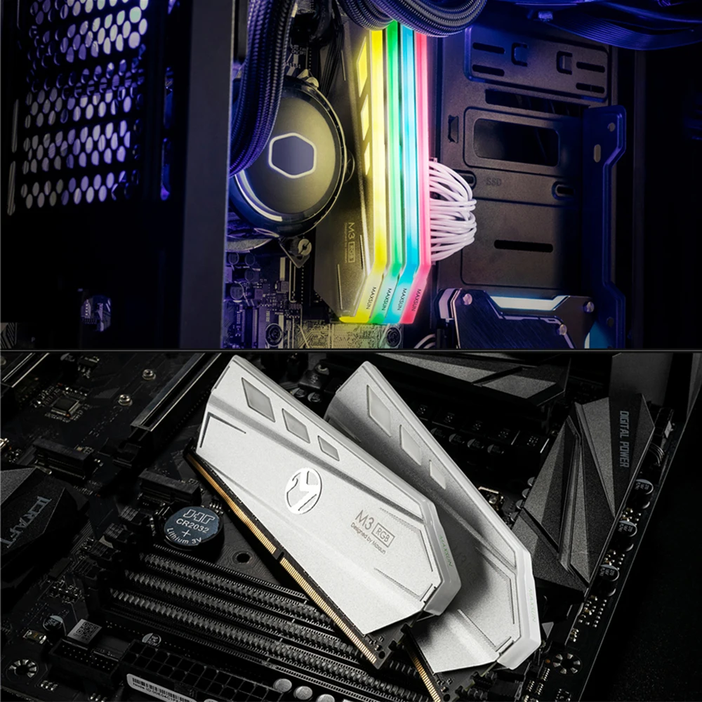 MAXSUN RGB RAM DDR4 8 GB/16 GB настольная память 2400MHz напряжение памяти 1 2 V пожизненная