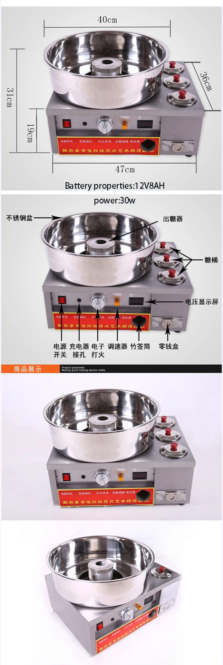 JIQI, роскошный, необычный, коммерческий, газовый, для изготовления хлопковых конфет, candyfloss, сделай сам, сахарная нить, тип цветка, машина для изготовления хлопковых конфет из нержавеющей стали