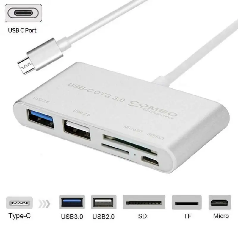 5 в 1 USB C внешний кардридер Type к Micro Usb USB3.0/2 0 SD/TF слот для карт высокоскоростной