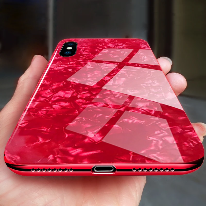 5 цветов Модный чехол Dream Conch из закаленного стекла для iPhone XS MAX 6 дюймов задняя
