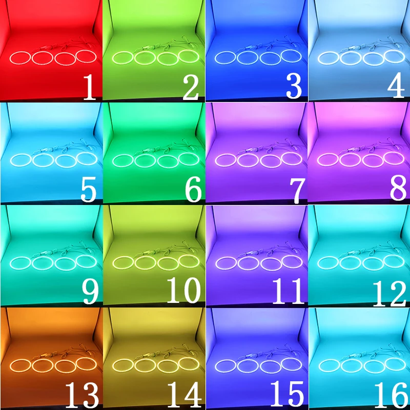 Разноцветные светодиодные RGB лампы ангельские глазки гало кольцевой глаз ДХО