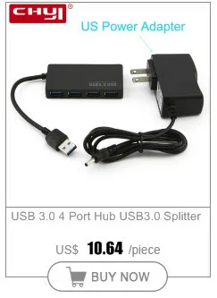 CHYI usb-хаб 3,0 с адаптером питания 7 портов USB3.0 СВЕТОДИОДНЫЙ Переключатель ВКЛ/ВЫКЛ концентратор USB разветвитель Компьютерные аксессуары для ПК ноутбука Горячая Распродажа