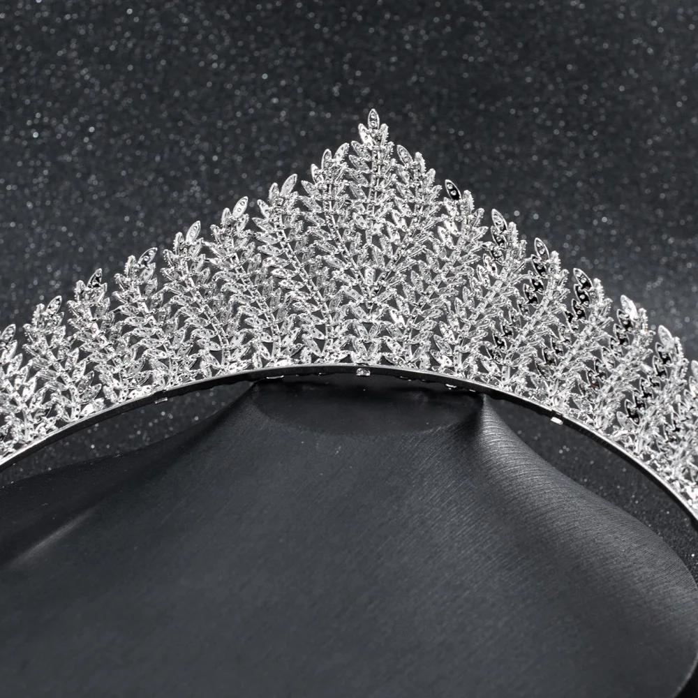 

2019 New Crystals CZ Cubic Zirconia Wedding Bridal Wheat Tiara Diadem Crown Women Prom Hair Jewelry Accessories CH10234