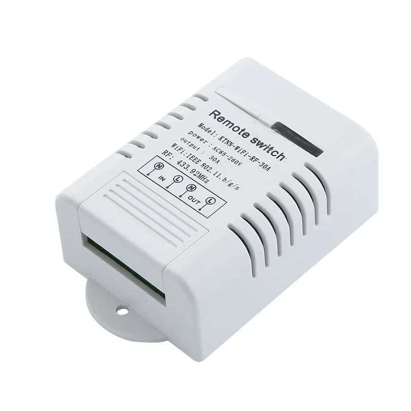 wifi switch Ktnnkg 30A Высокая мощность Wi-Fi релейный Переключатель приемника 110 V-220 V умный дом Беспроводной выключатель света приложение Управление водонагреватель 433 МГц - Цвет: wifi switch
