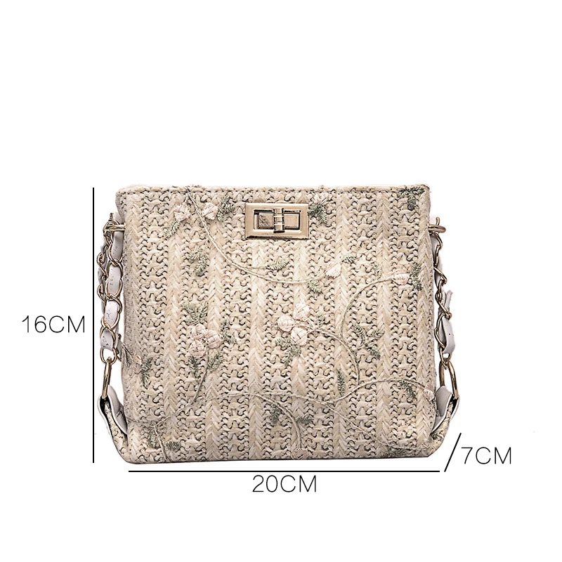 Youda летняя новая Цветочная вышивка соломенная тканая сумка на одно плечо модная