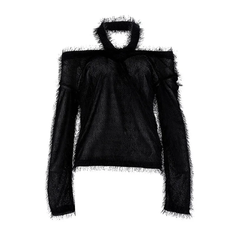Womens Cold Shoulder Long Sleeve Sweater Jumper Ladies Pullover Tops Camisola Das Mulheres Manteau Des Femmes Chandail A1 | Женская