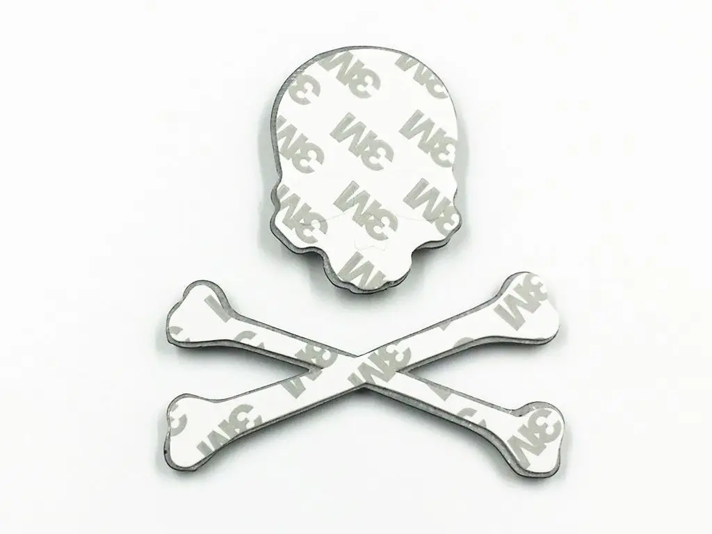 Черная Металлическая Эмблема черепа Crossbone значок наклейка на бак мотоциклетный