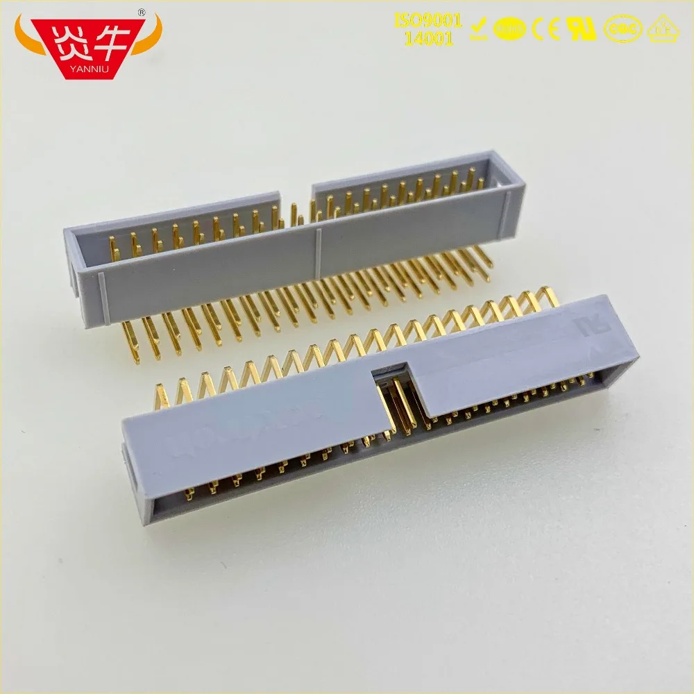 DC3 40P серый белый 40PIN IDC гнездо коробка 2 54 мм шаг заголовок правый угол соединитель