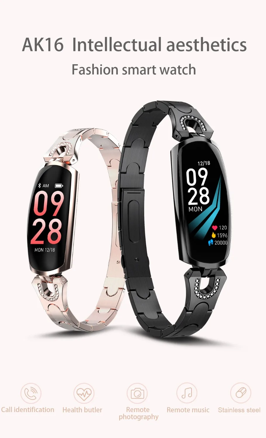 Умный Браслет AK16 сердечного ритма Android IOS Band монитор сна кровяное давление фитнес