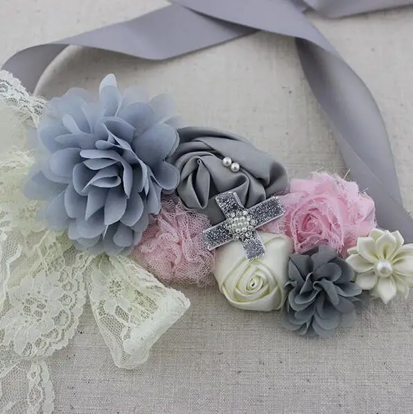 Шифоновое Цветочное платье с поясом для девочек вечеринки аксессуары беременных