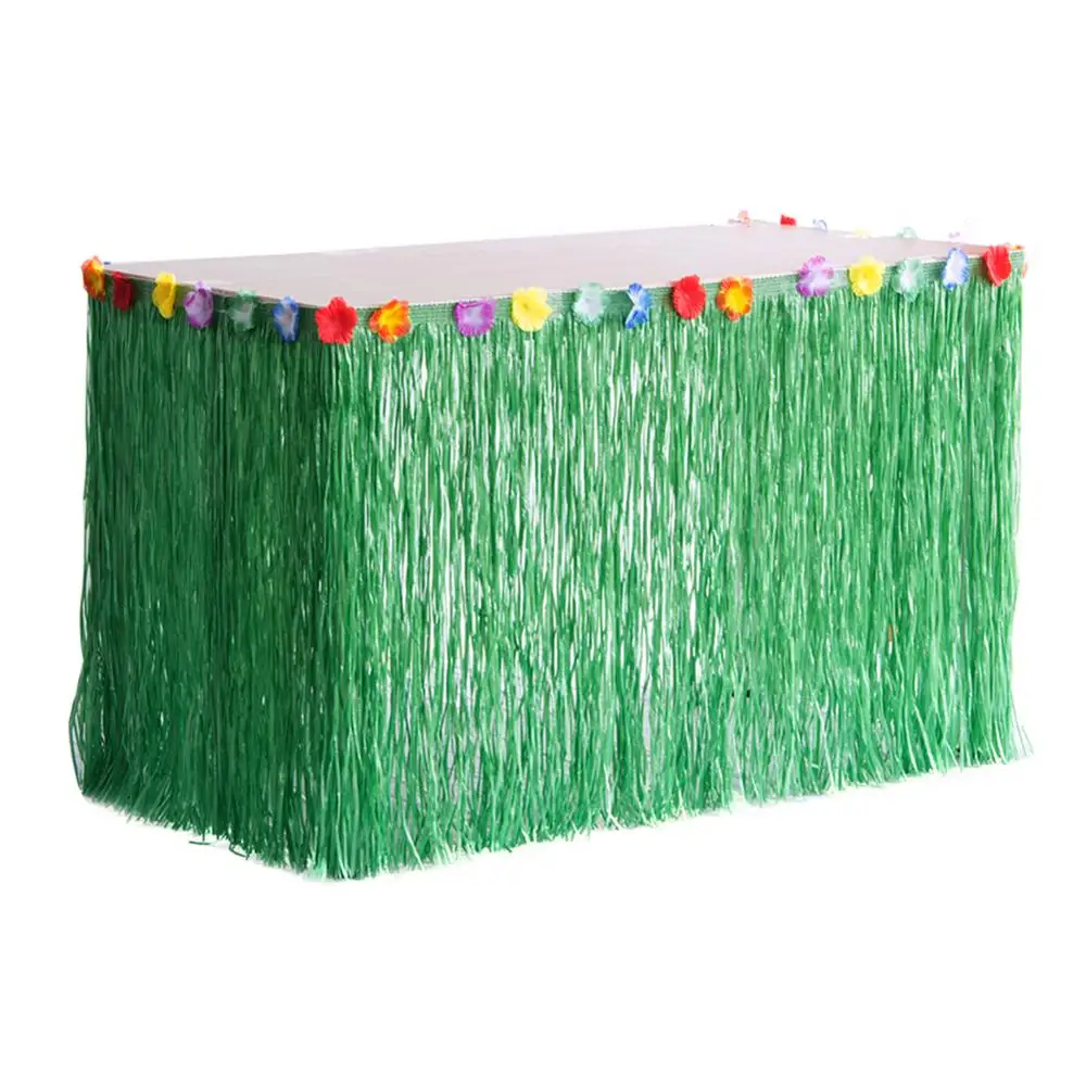 1 шт. Луо трава Юбка для стола с тропическими цветы гибискуса Гавайский Летняя