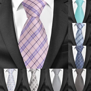 Мужские галстуки модные галстуки в клетку для свадьбы Бизнес 8 см Widtch классический галстук ЖАККАРДОВЫЙ тканый галстук для жениха для мужчин галстук