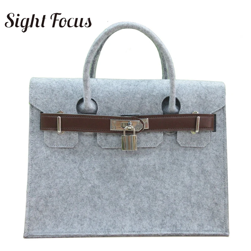 Дизайнерская брендовая сумка Sight Focus фетровая Сумка тоут деловые однотонные
