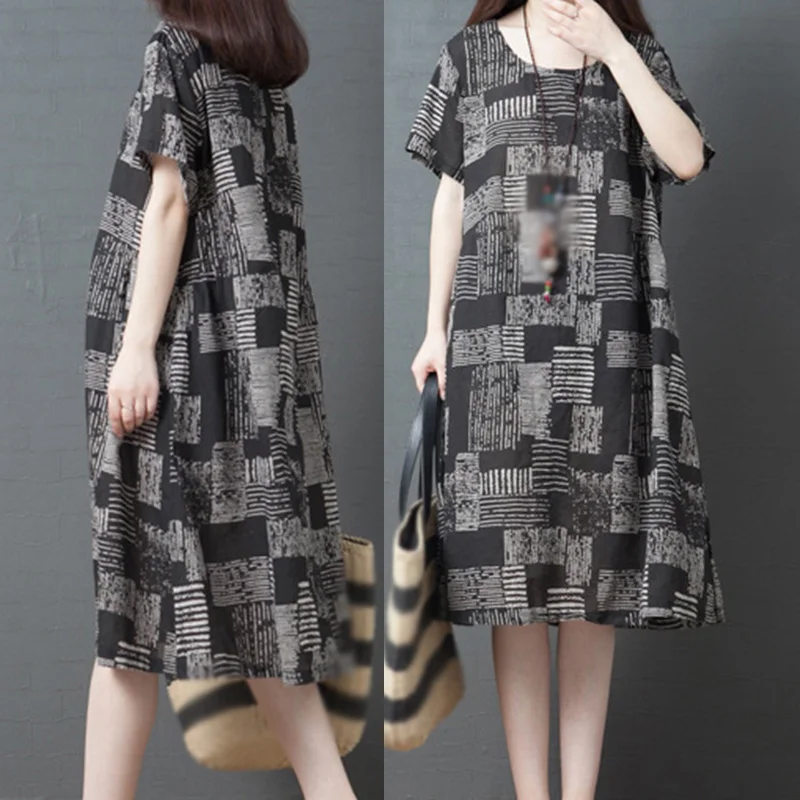 Женское платье женское пляжное летнее свободное повседневное мешковатое